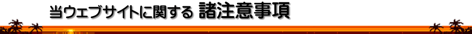 [当ウェブサイトに関する諸注意事項]